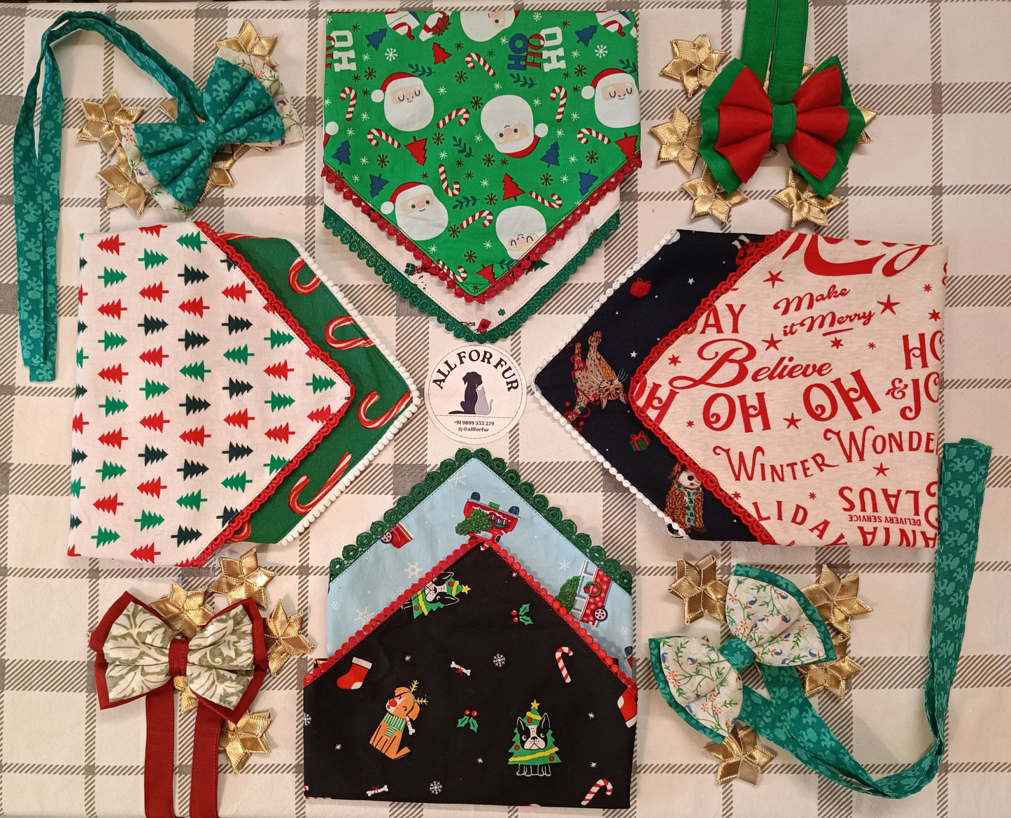 Green Christmas Santa | Knot & Tie Bandana