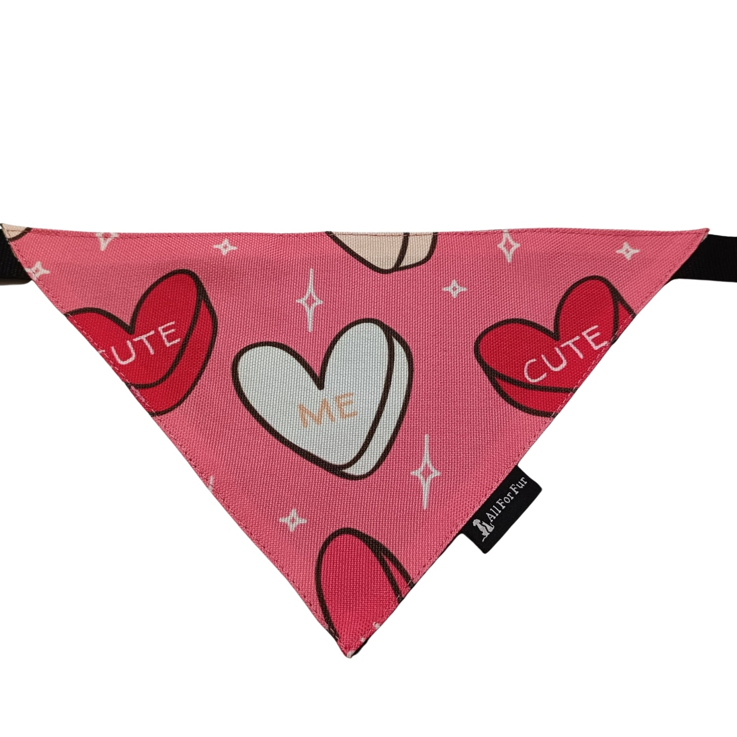 Pink Hearts Bandana | Snap-Buckle Closure