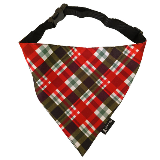 Red Checks Bandana | Snap-Buckle Closure