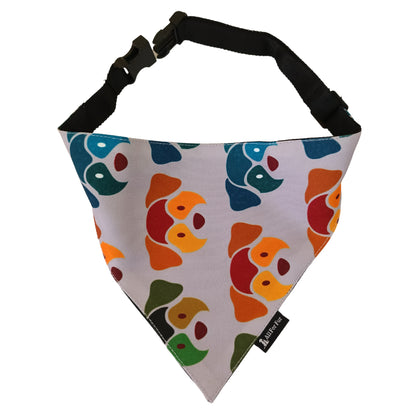 Purple Dog Print Bandana | Snap-Buckle Closure