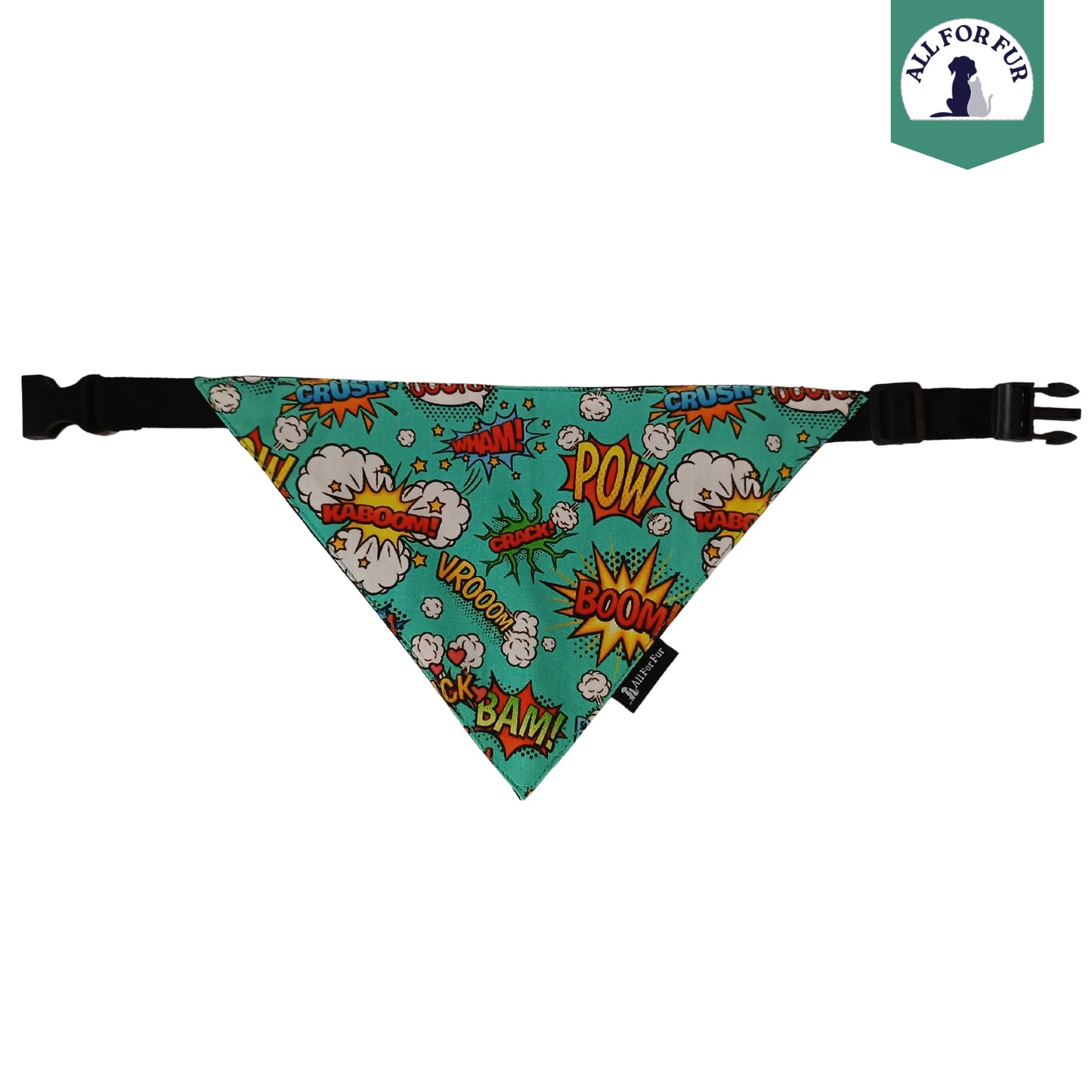 Explosive Green Bandana | Snap-Buckle Closure | D-Ring Attachment