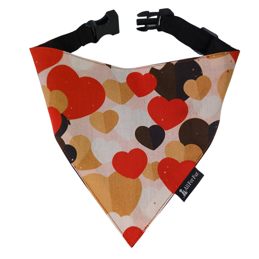 Multi-colored Hearts Bandana | Snap-Buckle Closure