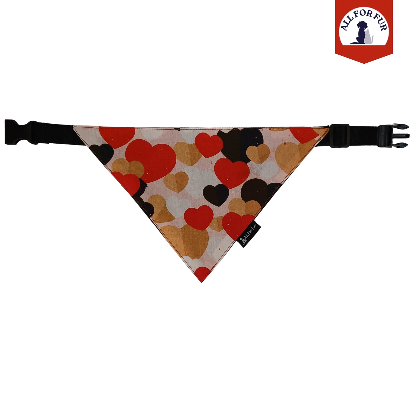 Multi-colored Hearts Bandana | Snap-Buckle Closure