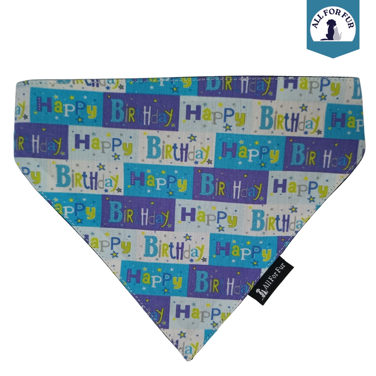 Birthday Blue Bandana | Snap-Buckle Closure