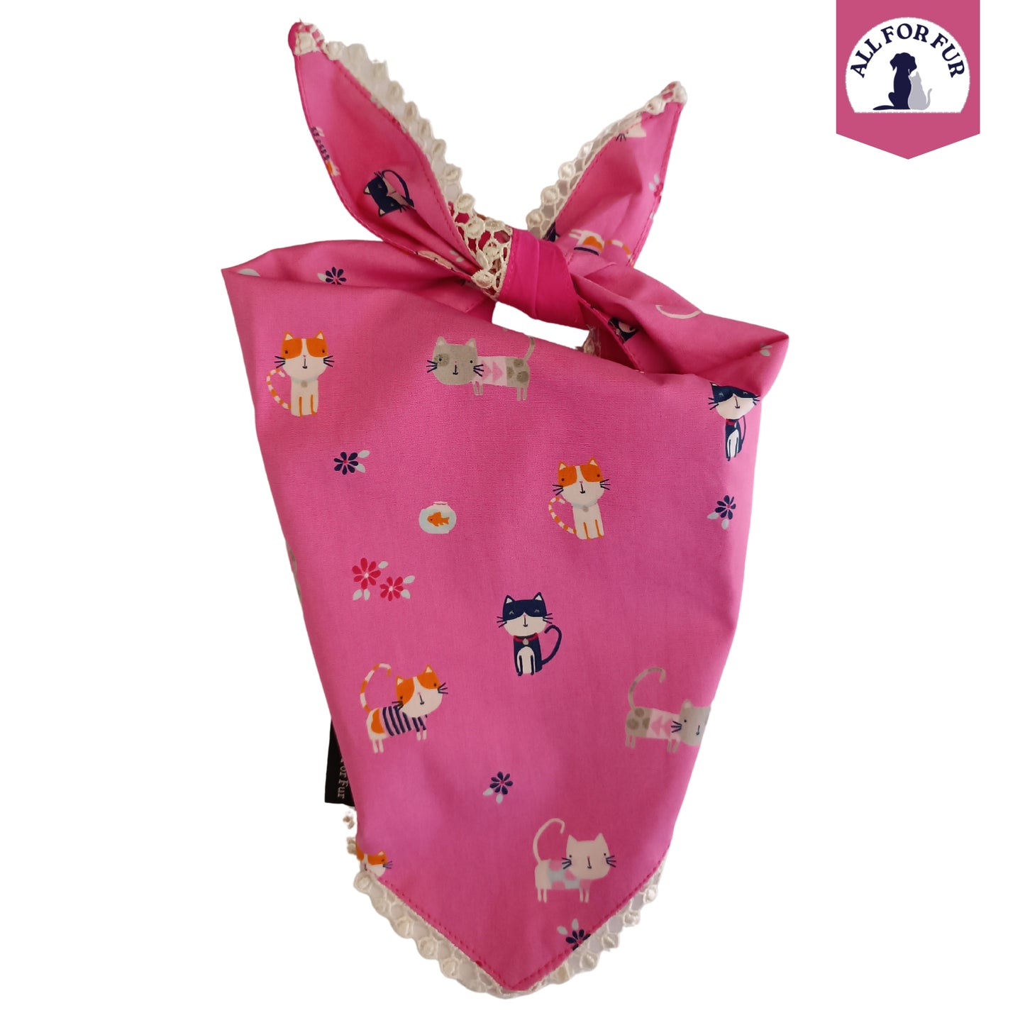 Pink Cats | Knot & Tie Bandana