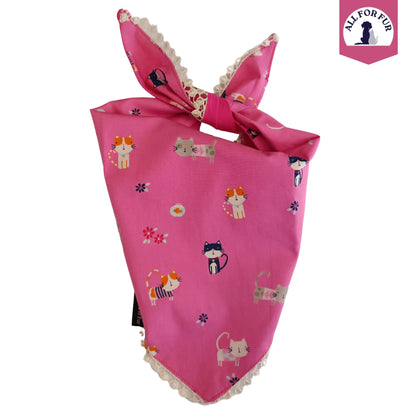 Pink Cats | Knot & Tie Bandana