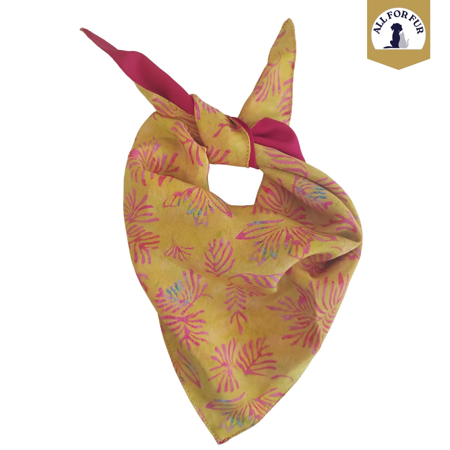 Pink & Yellow Leaves | Knot & Tie Bandana