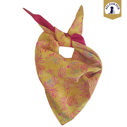 Pink & Yellow Leaves | Knot & Tie Bandana