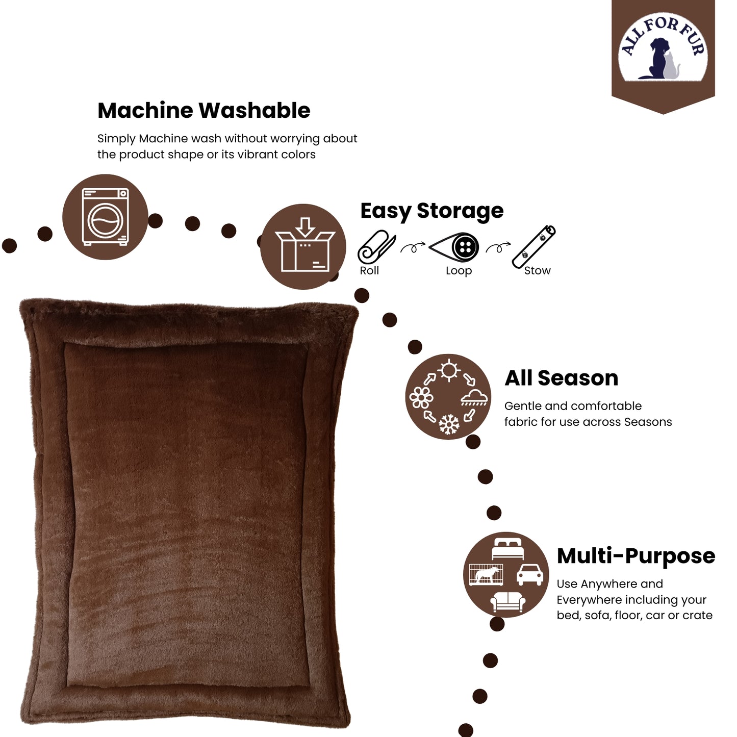 Luxurious Brown Fur Pet Mat