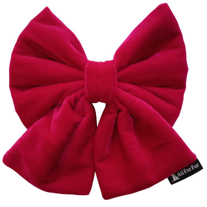 Red Velvet Sailor Bow Tie | Collar Insert/ Pull On