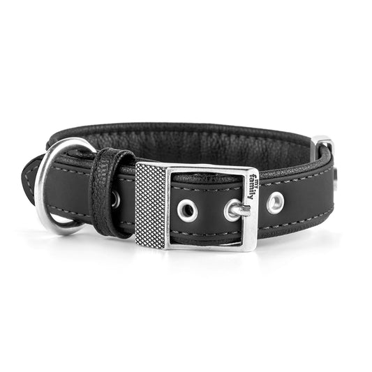 MyFamily Bilbao Dog Collar in Fine Crafted Black Leatherette