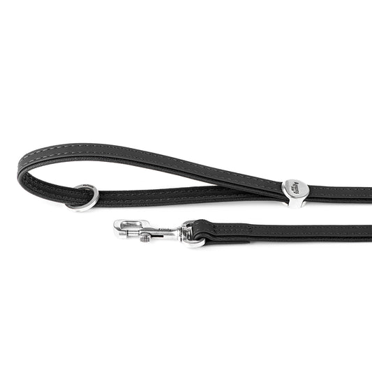 MyFamily Dog Leash in Fine Crafted Black Leatherette