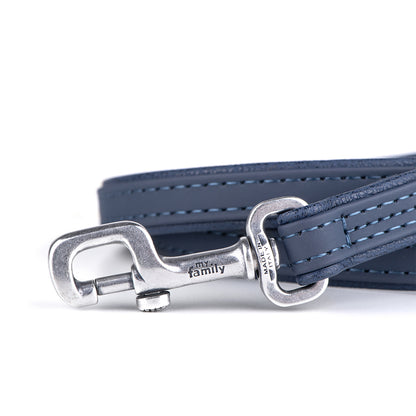 MyFamily Bilbao Dog Leash in Fine Crafted Blue Leatherette