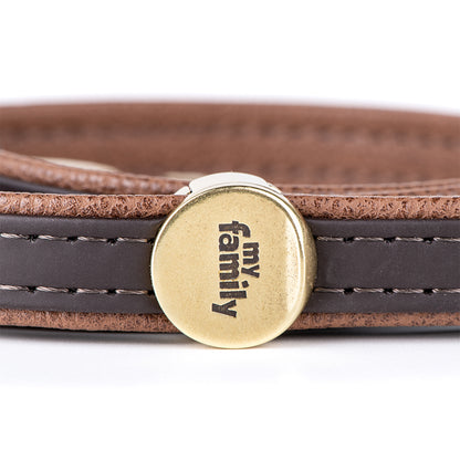 MyFamily Bilbao Dog Leash in Fine Crafted Brown Leatherette