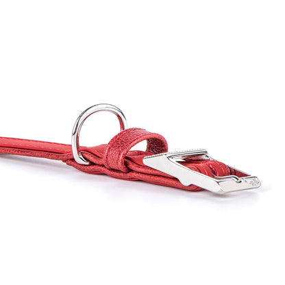 MyFamily Bilbao Dog Collar in Fine Crafted Red Leatherette