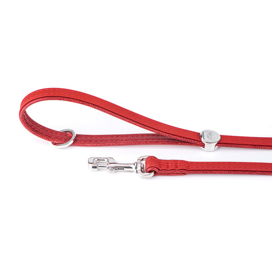 MyFamily Bilbao Dog Leash in Fine Crafted Red Leatherette