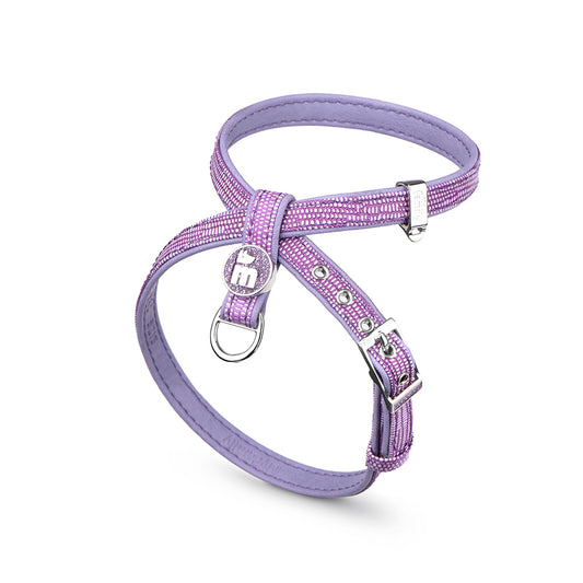 MyFamily X harness of the Saint Tropez collection in fine crafted lilac leatherette