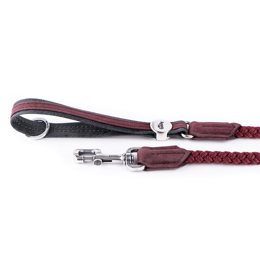 MyFamily London Dog Leash in Fine Crafted Purple Leatherette and Rope