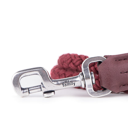 MyFamily London Dog Leash in Fine Crafted Purple Leatherette and Rope
