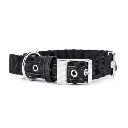 MyFamily Milano Dog Collar in Premier Quality Italian Black Nylon