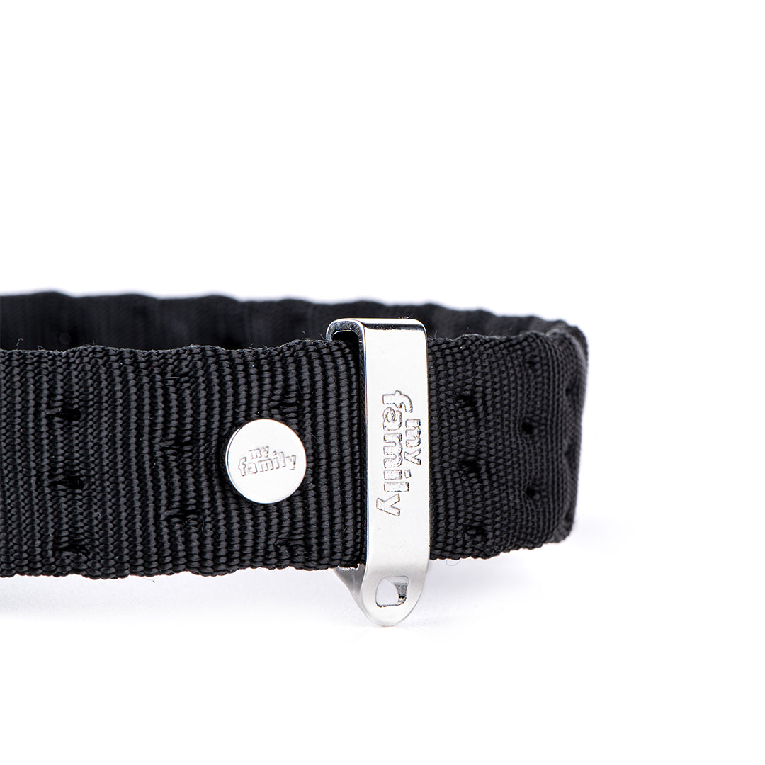 MyFamily Milano Dog Collar in Premier Quality Italian Black Nylon