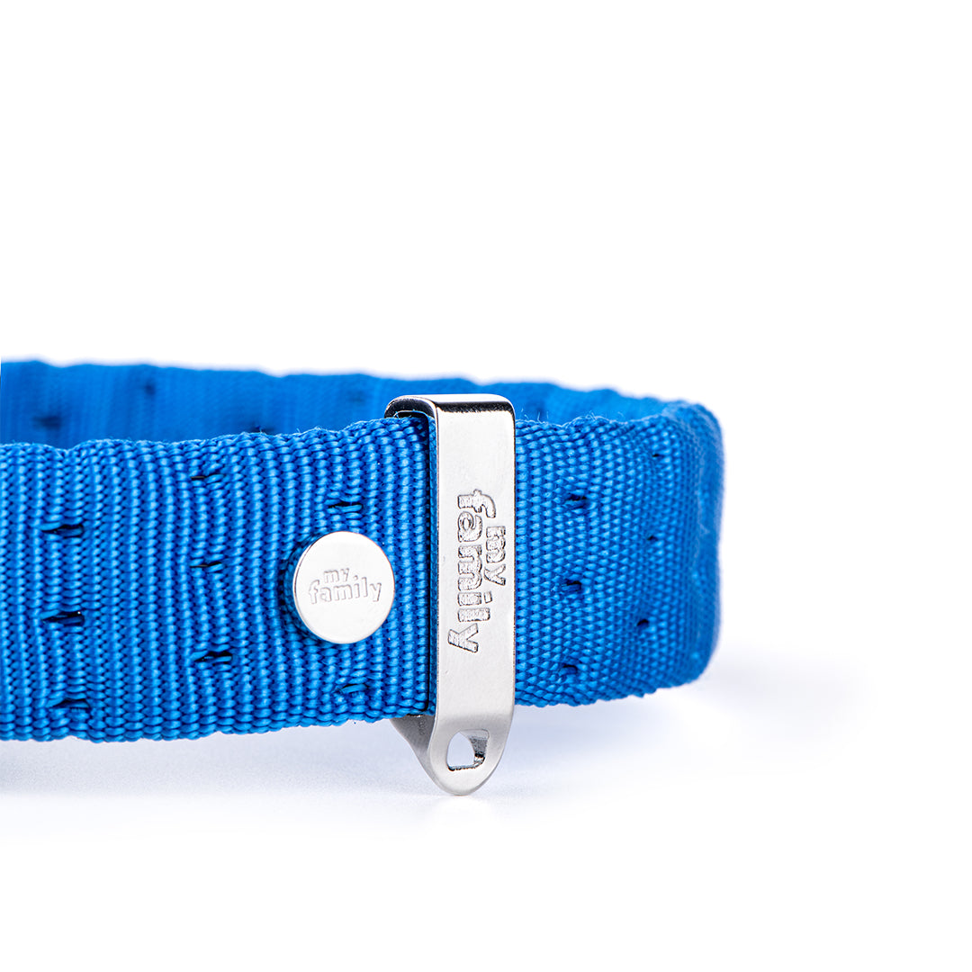 MyFamily Milano Dog Collar in Premier Quality Italian Light Blue Nylon