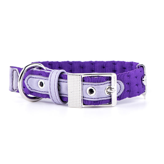 MyFamily Milano Dog Collar in Premier Quality Italian Purple Nylon