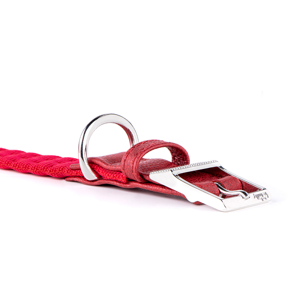 MyFamily Milano Dog Collar in Premier Quality Italian Red Nylon