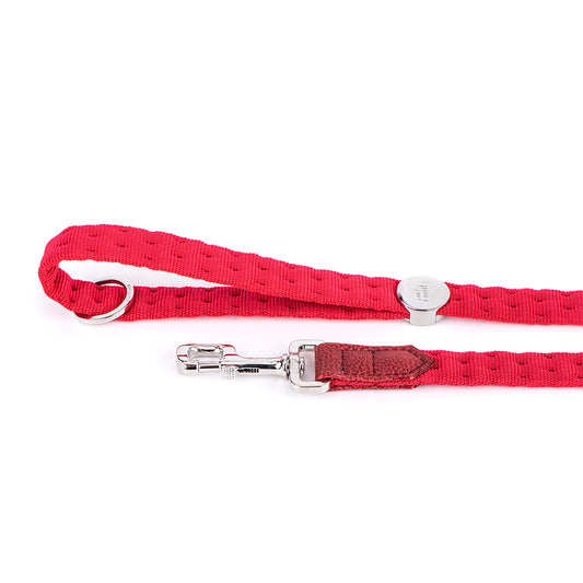 MyFamily Milano Dog Leash in Premier Quality Italian Red Nylon