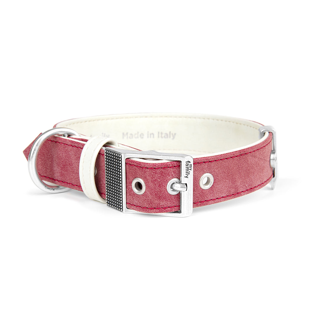 MyFamily Royal Dog Collar in Fine Crafted Bordeaux Leatherette