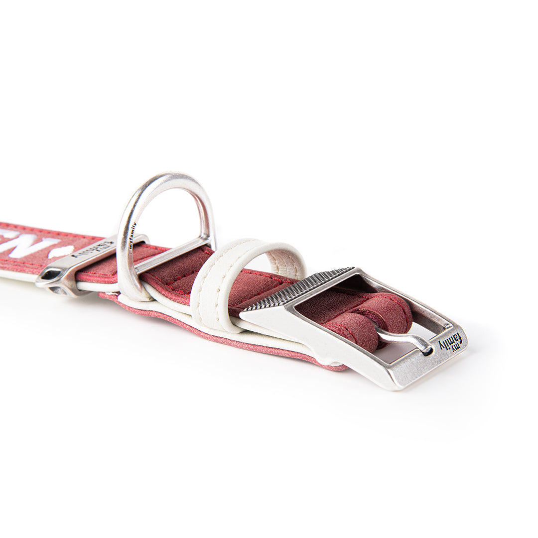 MyFamily Royal Dog Collar in Fine Crafted Bordeaux Leatherette