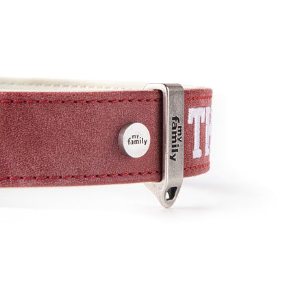 MyFamily Royal Dog Collar in Fine Crafted Bordeaux Leatherette