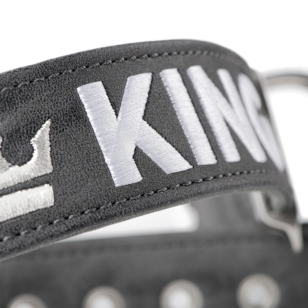 MyFamily Royal Dog Collar in Fine Crafted Grey Leatherette