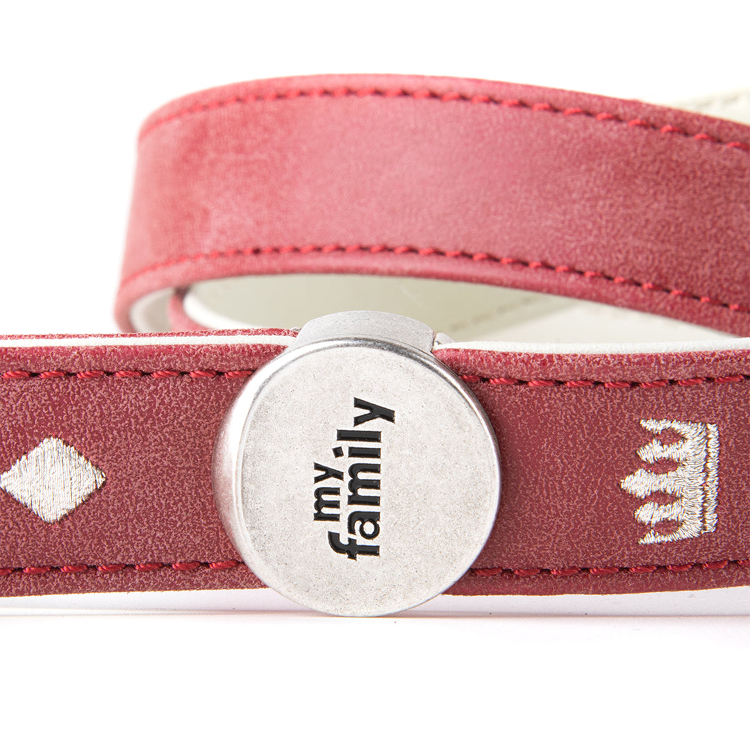 MyFamily Royal Dog Leash in Fine Crafted Bordeaux Leatherette