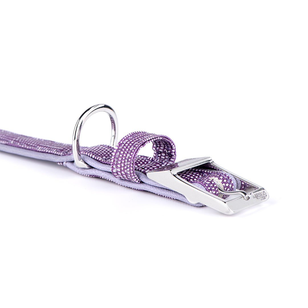 MyFamily Saint Tropez Dog Collar in Fine Crafted Lilac Leatherette