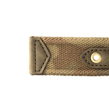 MyFamily West Point Dog Collar in Green Camouflage Mixed Cotton Plated finishing