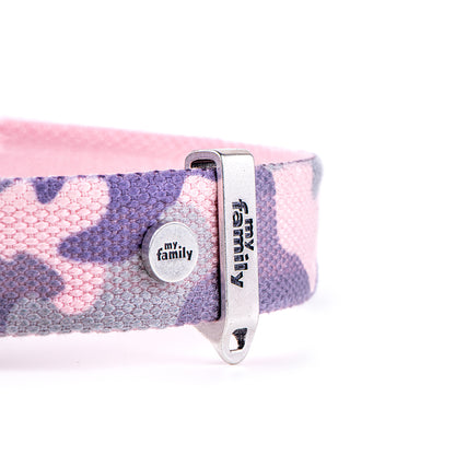 MyFamily West Point Dog Collar in Pink Camouflage Mixed Cotton