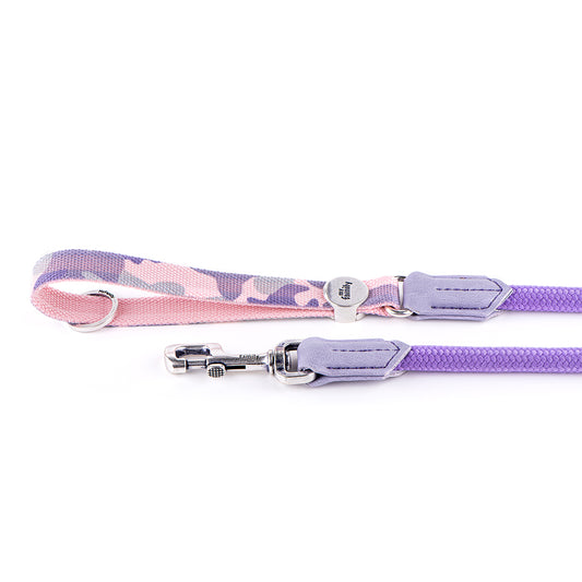 MyFamily West Point Dog Leash in Pink Camouflage Mixed Cotton and Rope