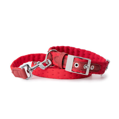 MyFamily Milano Dog Collar in Premier Quality Italian Red Nylon