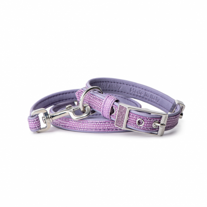 MyFamily Saint Tropez Dog Collar in Fine Crafted Lilac Leatherette